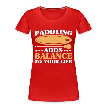 SUP Paddle Board Paddleboard - T-shirt bio Premium Femme - rouge - Devant - Mia (176cm)