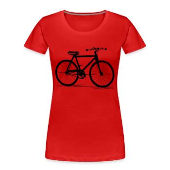 Fahrrad Gekritzel Fahrräder Radfahren Silhouette 5 - Frauen Premium Bio T-Shirt - Rot - Vorne - Mia (176cm)