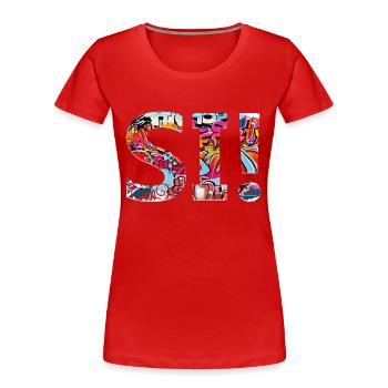 yes sing funny no girl feminism apply always - Women's Premium Organic T-Shirt - red - Front - Mia (176cm)