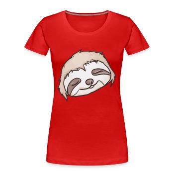 Visage paresseux endormi - T-shirt bio Premium Femme - rouge - Devant - Mia (176cm)