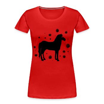 Pferd Reiten Reitsport Hengst Ross - Frauen Premium Bio T-Shirt - Rot - Vorne - Mia (176cm)