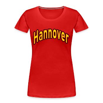 Hannover - Frauen Premium Bio T-Shirt - Rot - Vorne - Mia (176cm)