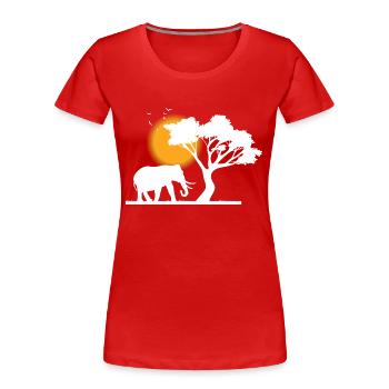 Safari Zoo Animals Wildlife - Frauen Premium Bio T-Shirt - Rot - Vorne - Mia (176cm)