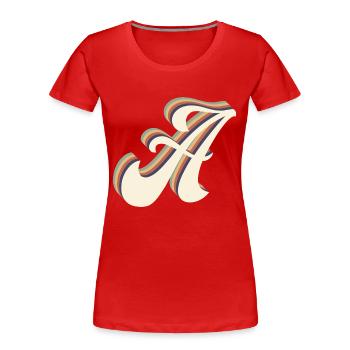 lettre a - T-shirt bio Premium Femme - rouge - Devant - Mia (176cm)