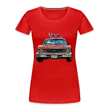Oldtimer USA nova - Frauen Premium Bio T-Shirt - Rot - Vorne - Mia (176cm)