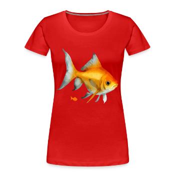 Goldfisch - Frauen Premium Bio T-Shirt - Rot - Vorne - Mia (176cm)