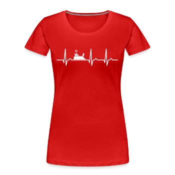 ECG curve - heart curve - carpenter - wood planer - Women's Premium Organic T-Shirt - red - Front - Mia (176cm)