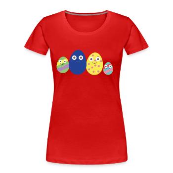 Easter,Easter Eggs,Easter Egg Family,Family - T-shirt bio Premium Femme - rouge - Devant - Mia (176cm)