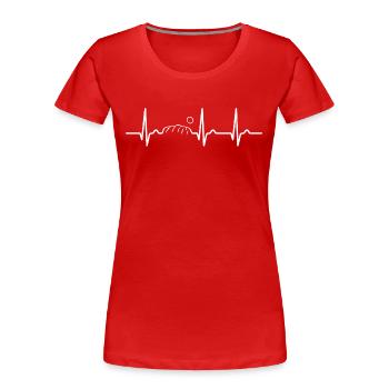 Heart Curve Australia - Uluru - Travel - Nation - Women's Premium Organic T-Shirt - red - Front - Mia (176cm)