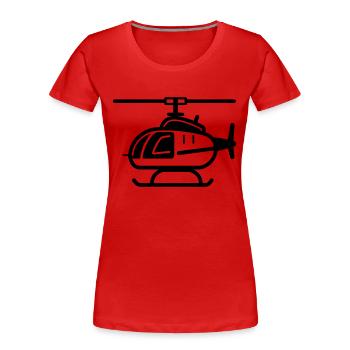 Hélicoptère - T-shirt bio Premium Femme - rouge - Devant - Mia (176cm)