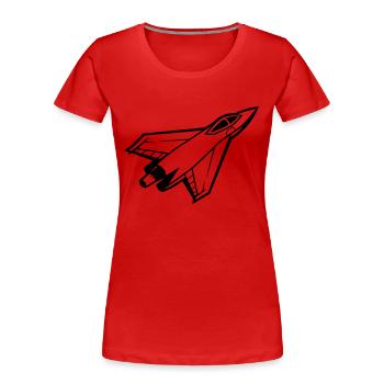 Kampfjet - Frauen Premium Bio T-Shirt - Rot - Vorne - Mia (176cm)