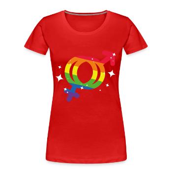 Bisexuel - T-shirt bio Premium Femme - rouge - Devant - Mia (176cm)