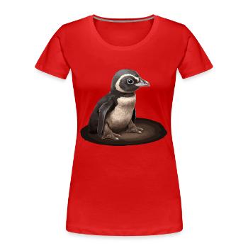 Pinguin Baby Vogel Küken - Frauen Premium Bio T-Shirt - Rot - Vorne - Mia (176cm)