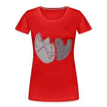 "Bagpipes", Boho Line Art Design, Series "Music" - Women's Premium Organic T-Shirt - red - Front - Mia (176cm)