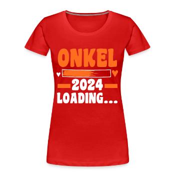 Werdender Onkel 2027 - Frauen Premium Bio T-Shirt - Rot - Vorne - Mia (176cm)
