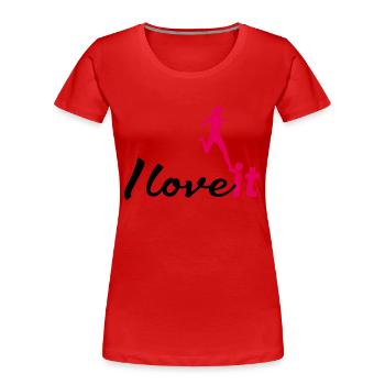 women soccer i love it - Women's Premium Organic T-Shirt - red - Front - Mia (176cm)