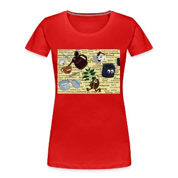 Der Kreislauf des Kaffees - Frauen Premium Bio T-Shirt - Rot - Vorne - Mia (176cm)