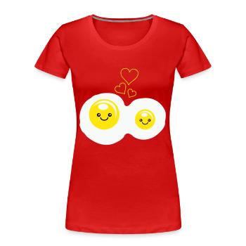 spiegeleier love - Frauen Premium Bio T-Shirt - Rot - Vorne - Mia (176cm)