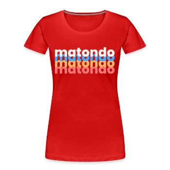 Mantondo - Women's Premium Organic T-Shirt - red - Front - Mia (176cm)