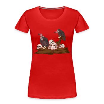 Totenkopf Raubvögel Greifvogel Geschenk Geier - Frauen Premium Bio T-Shirt - Rot - Vorne - Mia (176cm)