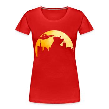 Alien Alien Cat - Women's Premium Organic T-Shirt - red - Front - Mia (176cm)