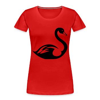 Cygne - T-shirt bio Premium Femme - rouge - Devant - Mia (176cm)