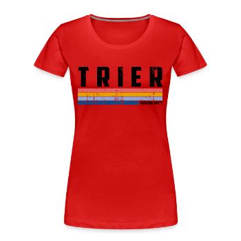 Retro Vintage 70s 80s Style Trier, Germany - T-shirt bio Premium Femme - rouge - Devant - Mia (176cm)