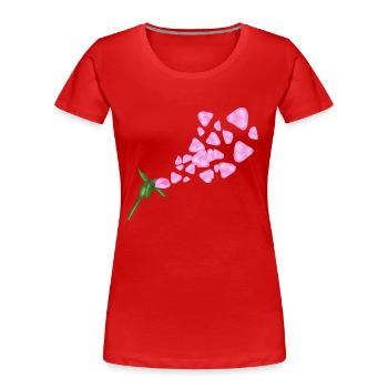 Rose au vent - T-shirt bio Premium Femme - rouge - Devant - Mia (176cm)
