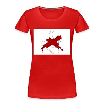 Alabama Staatsflagge Cowboy - Frauen Premium Bio T-Shirt - Rot - Vorne - Mia (176cm)