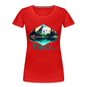Le Tyrol avec ses montagnes, la fidélité des Alpes à la province du Tyrol - T-shirt bio Premium Femme - rouge - Devant - Mia (176cm)