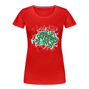 statement self-love love languages food culture - Frauen Premium Bio T-Shirt - Rot - Vorne - Mia (176cm)