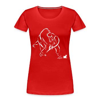 TAI OTOSHI WEISS - Frauen Premium Bio T-Shirt - Rot - Vorne - Mia (176cm)