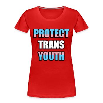 Schützen Sie Trans-Jugendliche - Frauen Premium Bio T-Shirt - Rot - Vorne - Mia (176cm)
