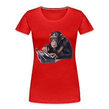 The Infinite Monkey Theorem, a thought adventure - Women's Premium Organic T-Shirt - red - Front - Mia (176cm)