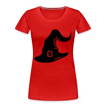 Magischer Hut - Frauen Premium Bio T-Shirt - Rot - Vorne - Mia (176cm)