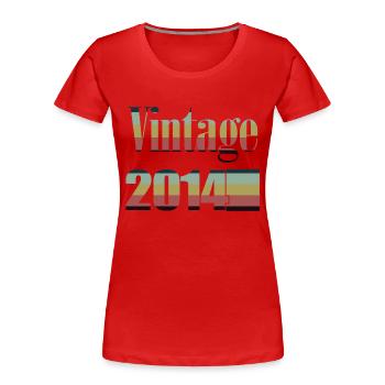 2014 Geburtstag 2014 Jahrgang 2014 Geburtstag - Frauen Premium Bio T-Shirt - Rot - Vorne - Mia (176cm)
