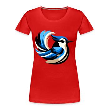 Geai bleu - T-shirt bio Premium Femme - rouge - Devant - Mia (176cm)