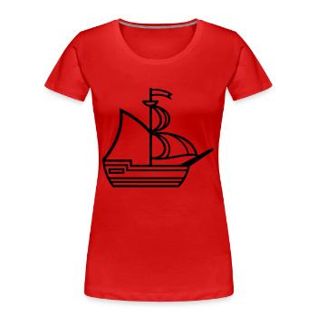 Bateau pirate - T-shirt bio Premium Femme - rouge - Devant - Mia (176cm)
