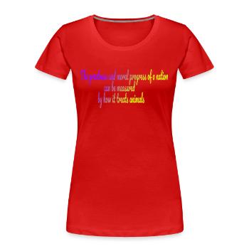 Die Größe einer Nation - Frauen Premium Bio T-Shirt - Rot - Vorne - Mia (176cm)