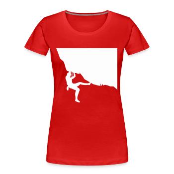 climbing - Women's Premium Organic T-Shirt - red - Front - Mia (176cm)