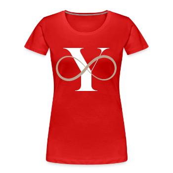 Unendlicher Buchstabe - Frauen Premium Bio T-Shirt - Rot - Vorne - Mia (176cm)