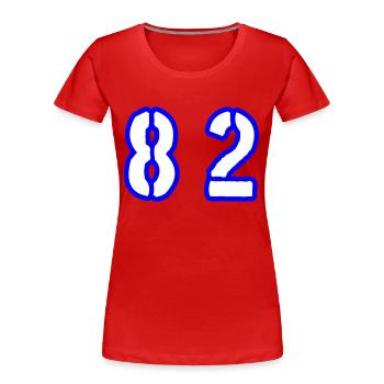 82 Zahl Symbol - Frauen Premium Bio T-Shirt - Rot - Vorne - Mia (176cm)