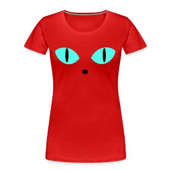 Blaue Augen - Frauen Premium Bio T-Shirt - Rot - Vorne - Mia (176cm)