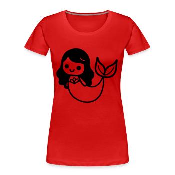Meerjungfrau - Frauen Premium Bio T-Shirt - Rot - Vorne - Mia (176cm)