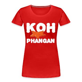 Koh Phangan Text - Frauen Premium Bio T-Shirt - Rot - Vorne - Mia (176cm)