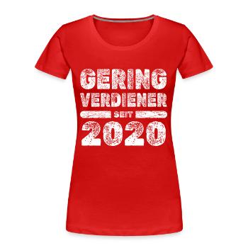 Millésime 2020 - T-shirt bio Premium Femme - rouge - Devant - Mia (176cm)