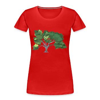 Eiche - Frauen Premium Bio T-Shirt - Rot - Vorne - Mia (176cm)