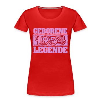 1954 - T-shirt bio Premium Femme - rouge - Devant - Mia (176cm)