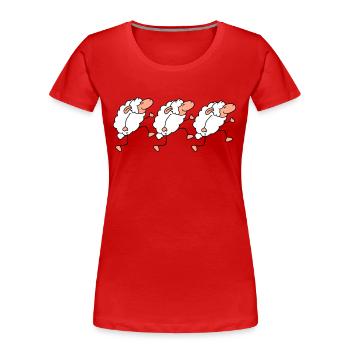 Trois moutons marchant Happy Pride 3 Friends Team - T-shirt bio Premium Femme - rouge - Devant - Mia (176cm)