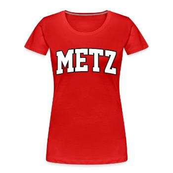 Logo Metz : Design collégial au style élégant et m - T-shirt bio Premium Femme - rouge - Devant - Mia (176cm)